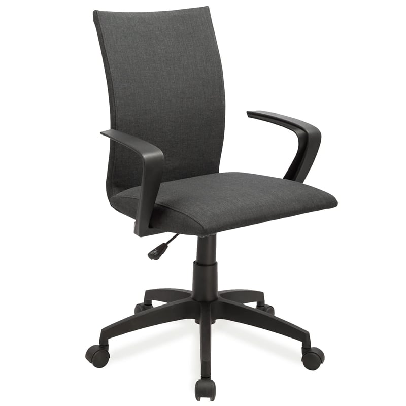 Leick Apostrophe Linen Office Chair in Black