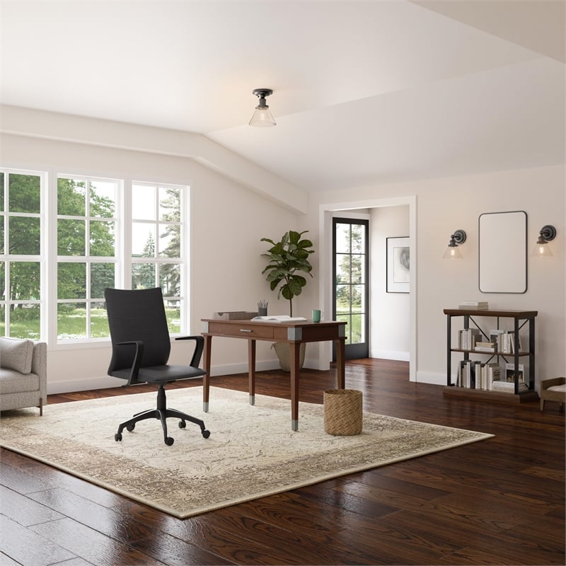 Leick Apostrophe Linen Office Chair in Black