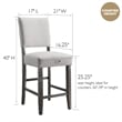 Leick Favorite Finds Wood Upholstered Back Counter Stool Set in Heather Gray