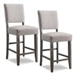 Leick Favorite Finds Wood Upholstered Back Counter Stool Set in Heather Gray
