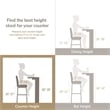 Leick Favorite Finds Wood Upholstered Back Counter Stool Set in Heather Gray