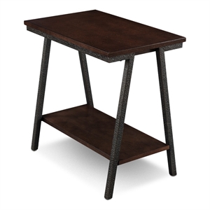 Leick Furniture Empiria Wood End Table in Walnut and Foundry Bronze Brown