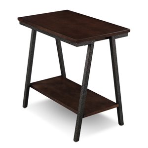 leick empiria end table in walnut and foundry bronze