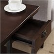 Leick Empiria Single Wood Drawer End Table in Walnut and Foundry Bronze Brown