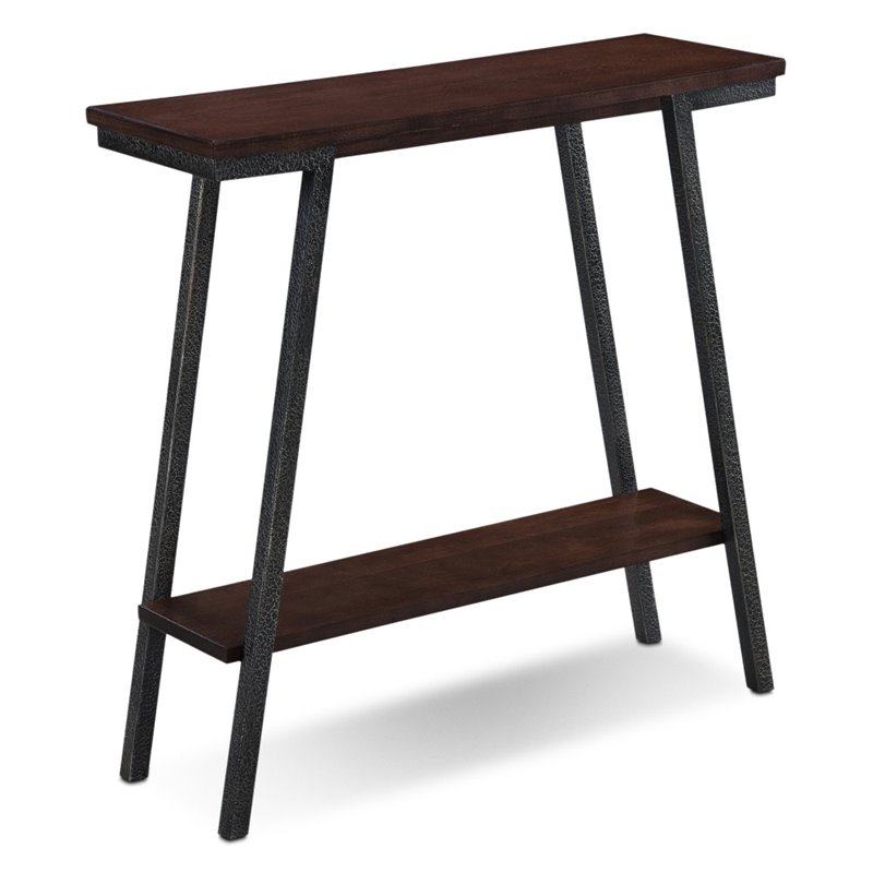 Leick Empiria Wood Console Table in Walnut and Foundry Bronze
