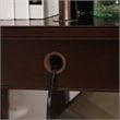 Leick Laurent Pewter End Table with Lamp in Chocolate Cherry