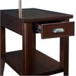 Leick Laurent Pewter End Table with Lamp in Chocolate Cherry