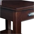 Leick Laurent Pewter End Table with Lamp in Chocolate Cherry