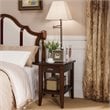 Leick Laurent Pewter End Table with Lamp in Chocolate Cherry