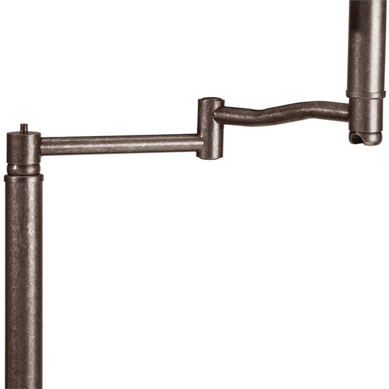 Leick Laurent Pewter End Table with Lamp in Chocolate Cherry