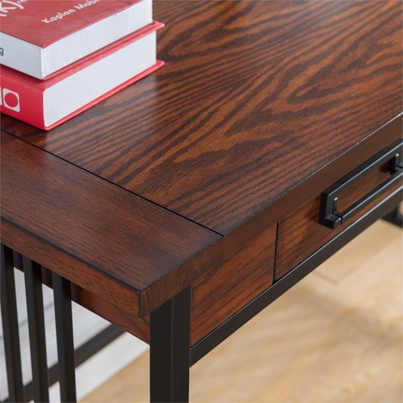Leick Ironcraft Computer Desk in Mission Oak