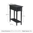 Leick Coastal Notions Solid Wood End Table with Shelf in Swan Black