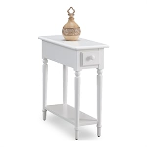Leick Coastal Notions Wood End Table with Shelf in Orchid White