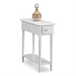 Leick Coastal Notions Wood End Table with Shelf in Orchid White