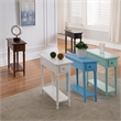 Leick Coastal Notions Wood End Table with Shelf in Orchid White