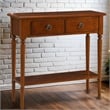 Leick Coastal Notions 1 Drawer Wood Console Table with Shelf in Oak