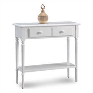 Leick Coastal Notions 1 Drawer Console Table with Shelf in Orchid White