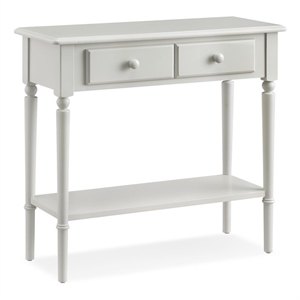 Leick Coastal Coastal 30 in. Solid Wood Console Table with Drawer Storage-White