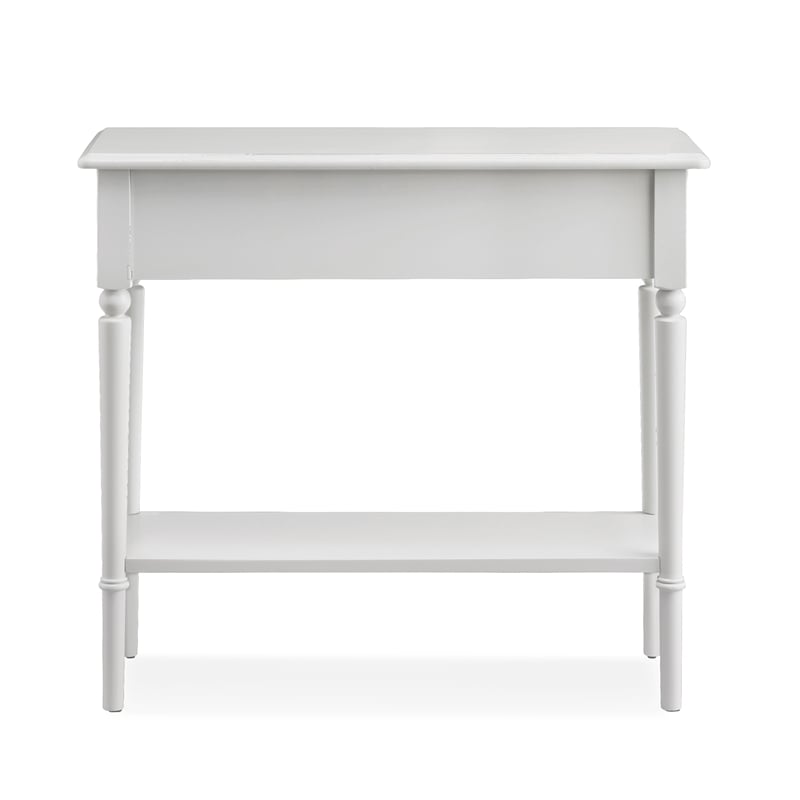 Leick Coastal Coastal 30 in. Solid Wood Console Table with Drawer Storage-White