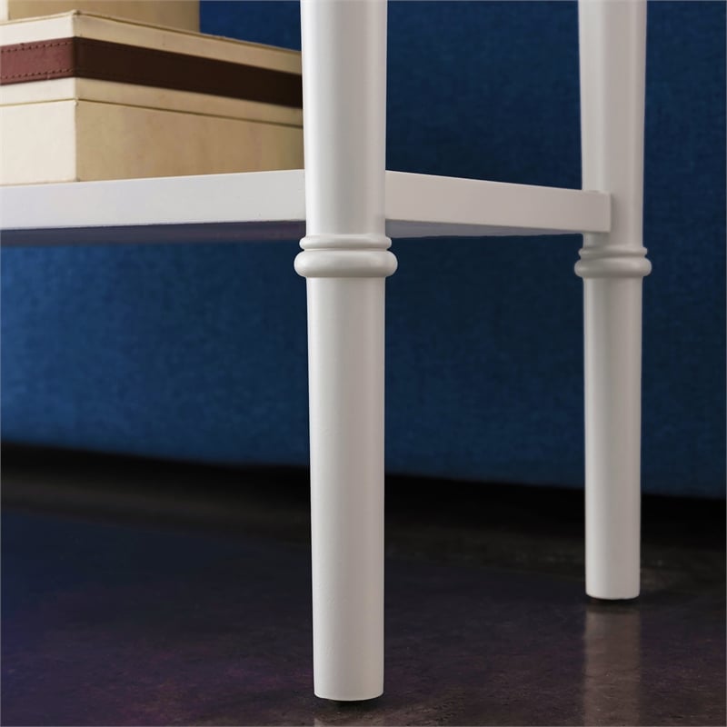 Leick Coastal Coastal 30 in. Solid Wood Console Table with Drawer Storage-White