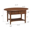 Leick Coastal Notions Oval 1 Drawer Wood Coffee Table in Pecan/Espresso