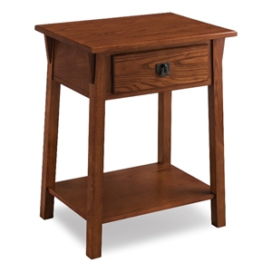 leick favorite finds 1 drawer solid wood nightstand in russet brown