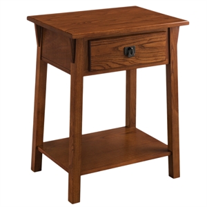 Leick Favorite Finds 1 Drawer Solid Wood Nightstand in Russet Brown
