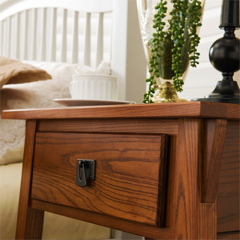 Leick Favorite Finds 1 Drawer Solid Wood Nightstand in Russet Brown