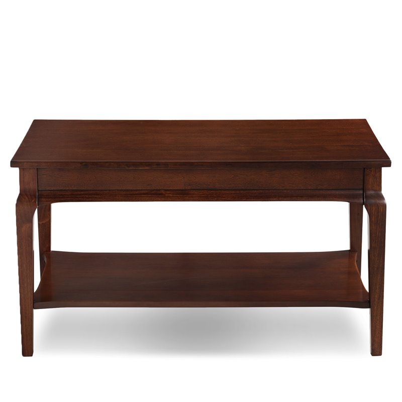 Leick Home Stratus Coffee Table with Display Shelf in Heartwood Cherry