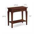 Leick Home Stratus Narrow Chairside Wood Table in Heartwood Cherry