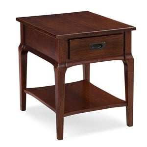 leick home stratus drawer end table in heartwood cherry