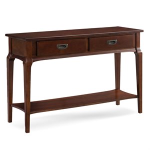 Leick Home Stratus Two Drawer Sofa Table in Heartwood Cherry