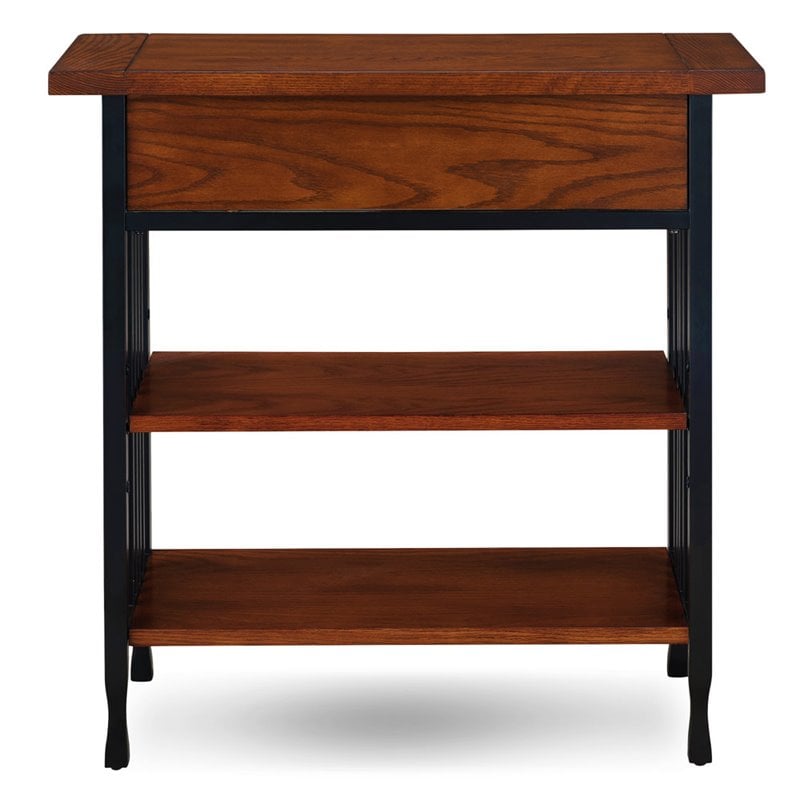 Leick Ironcraft Wood Foyer Bookcase with Drawer Storage in Brown