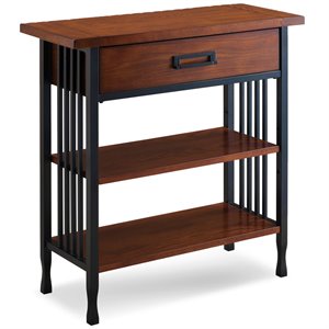 leick ironcraft foyer bookcase with drawer storage