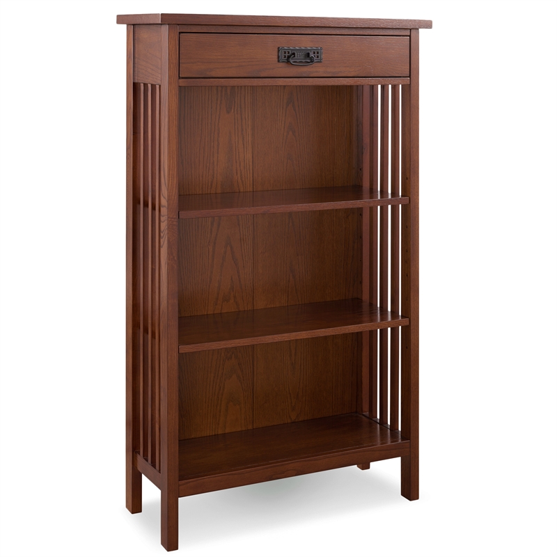 Leick Riley Holliday 3 Shelf Bookcase in Mission Oak