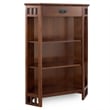 Leick Riley Holliday 3 Shelf Corner Bookcase in Mission Oak
