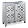 Leick Diamond Mirrored Wood Console Table in Silver Leaf
