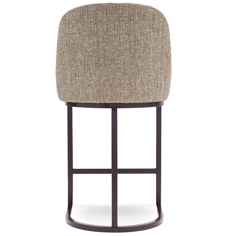 Leick Favorite Finds Barrel Back Metal Counter Stool Set in Gray/Espresso