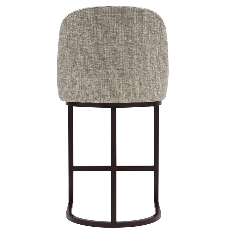 Leick Favorite Finds Barrel Back Metal Counter Stool Set in Gray/Espresso