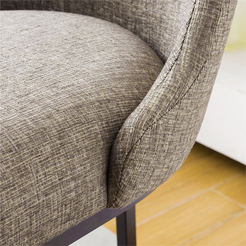 Leick Favorite Finds Barrel Back Metal Counter Stool Set in Gray/Espresso