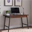 Leick Home Empiria  Wood Computer Desk in Walnut and Foundry Bronze