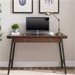 Leick Home Empiria  Wood Computer Desk in Walnut and Foundry Bronze