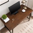 Leick Home Empiria  Wood Computer Desk in Walnut and Foundry Bronze