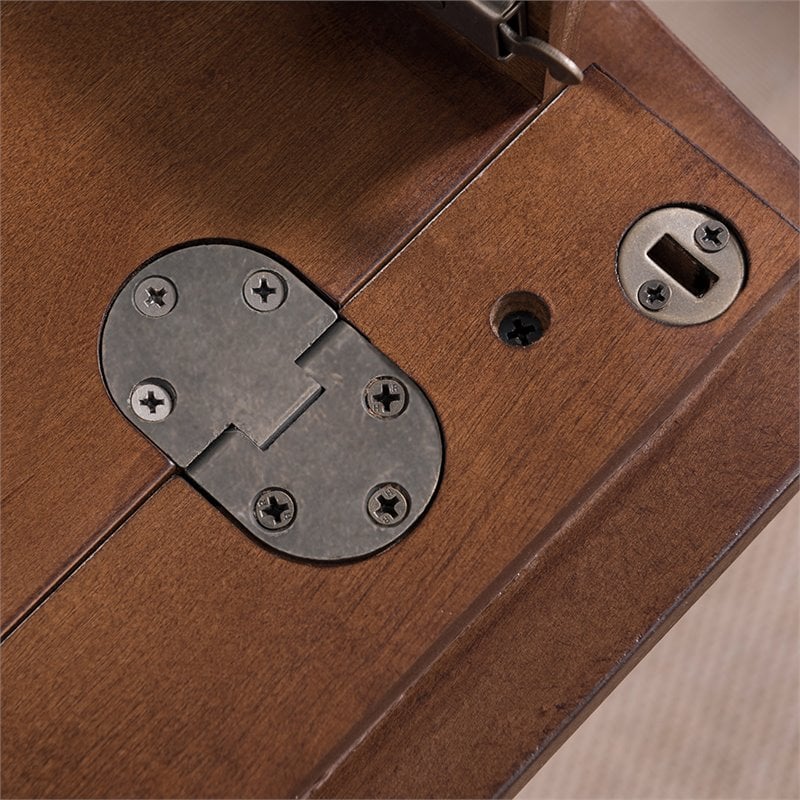 Leick Home Empiria  Wood Computer Desk in Walnut and Foundry Bronze