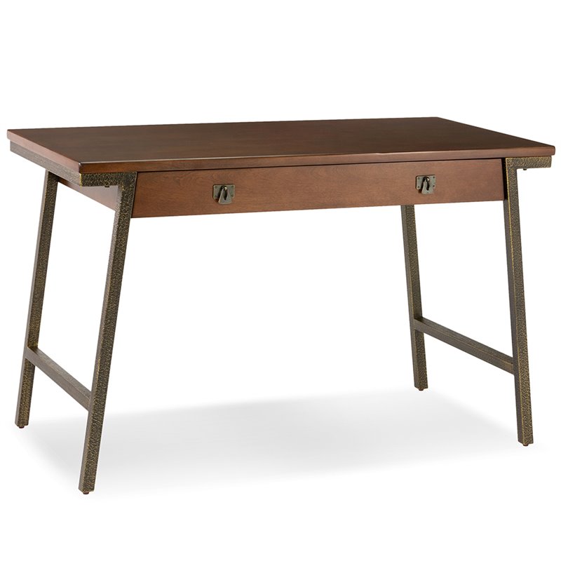 Leick Home Empiria Computer Desk In Walnut And Foundry Bronze 11400