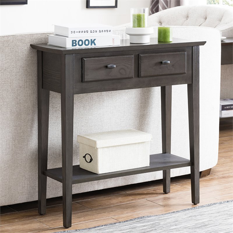 Leick Home Favorite Finds Wood Console Table in Smoke Gray