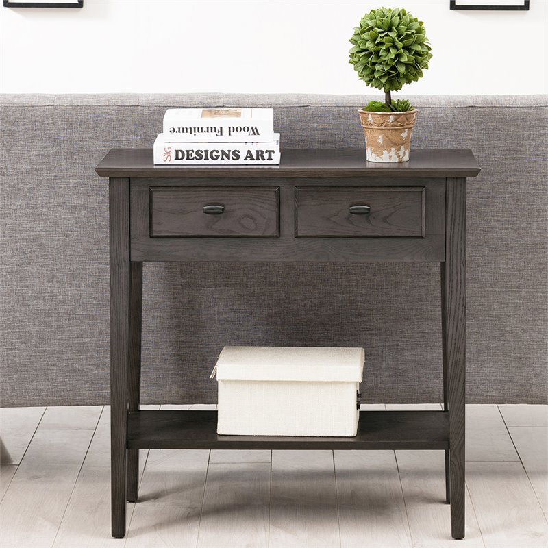 Leick Home Favorite Finds Wood Console Table in Smoke Gray