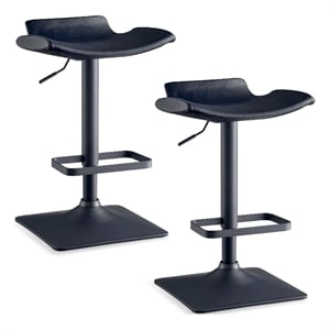 leick home favorite finds faux leather adjustable wood bar stool in charcoal
