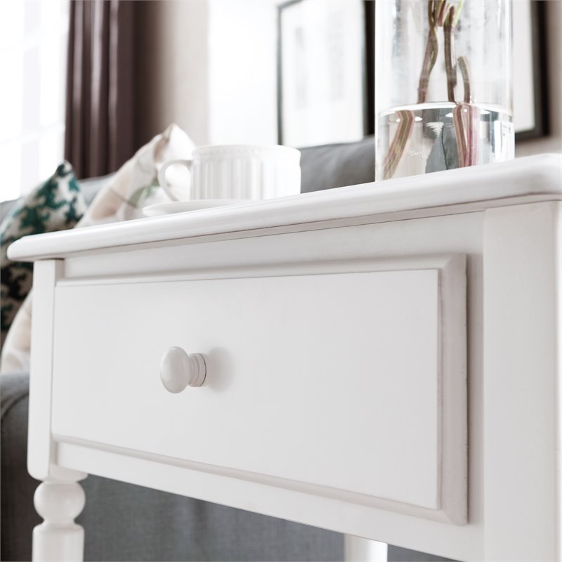 Leick Home Coastal Notions Orchid Wood Nightstand in White