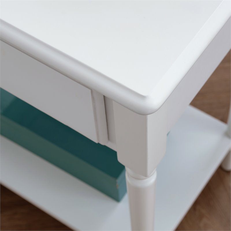 Leick Home Coastal Notions Orchid Wood Nightstand in White